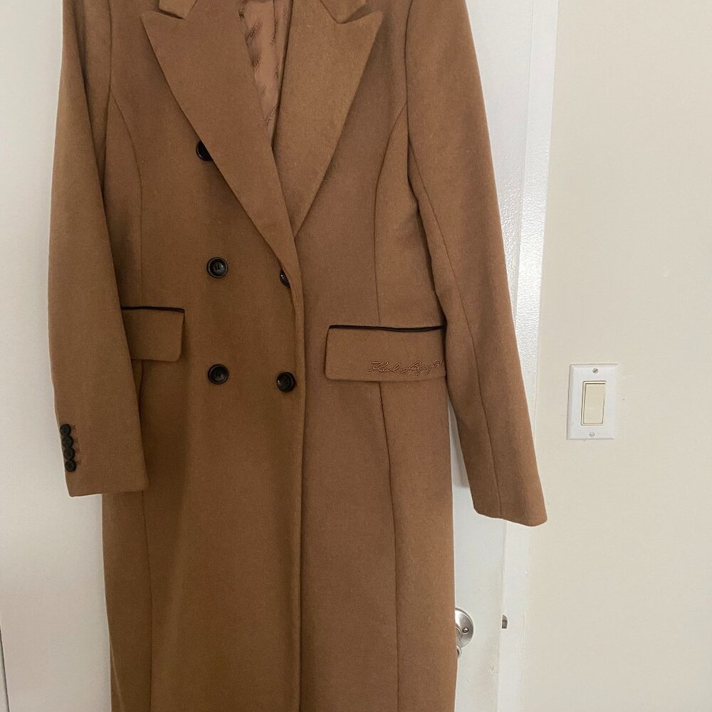 Wool Blend Double Breasted Coat